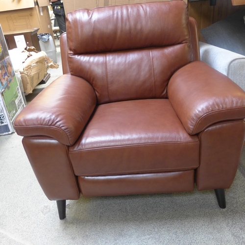 1496 - A Grace Brown Leather Armchair With Power Recline, original RRP £516.66 + VAT (4184-28) *This lot is... 