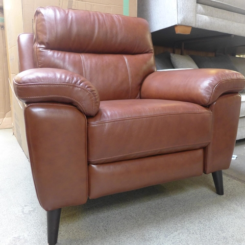 1496 - A Grace Brown Leather Armchair With Power Recline, original RRP £516.66 + VAT (4184-28) *This lot is... 