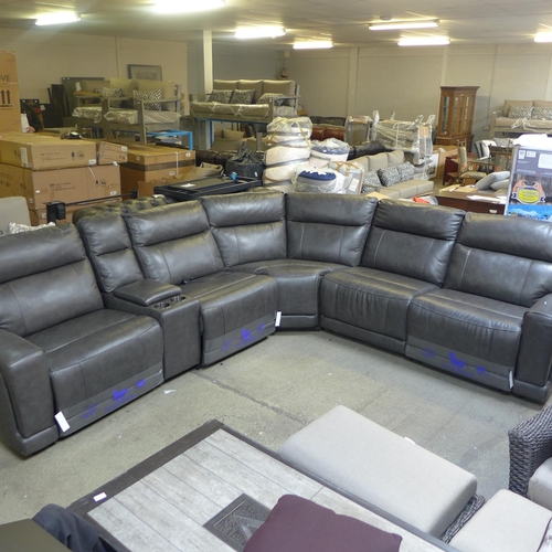 1497 - A Gilman Creek  Lauretta 6 piece Leather Recliner, original RRP £1999.99 + VAT (4184-29) *This lot i... 