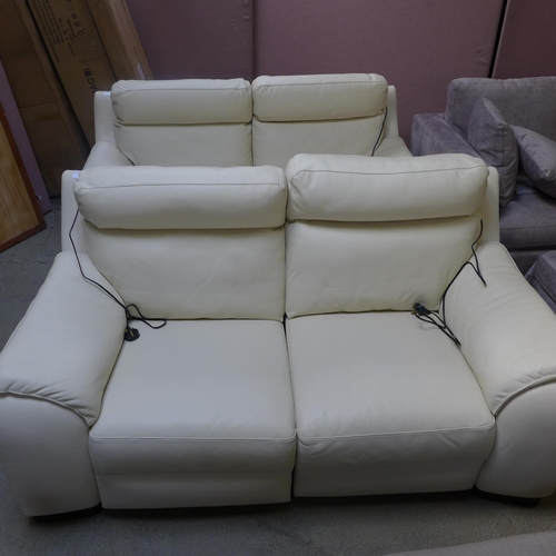 1506 - Serena 2 seater Cream Recliner  2X Recl & Ratchet H/Rest , original RRP £1083.33 + VAT (4184-11) *Th... 