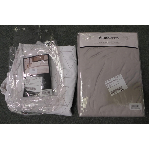 3189 - Sanderson Kingsize Fitted Sheet & DKNY Double Quilt- No Pillowcases (302-362)  * This lot is subject... 