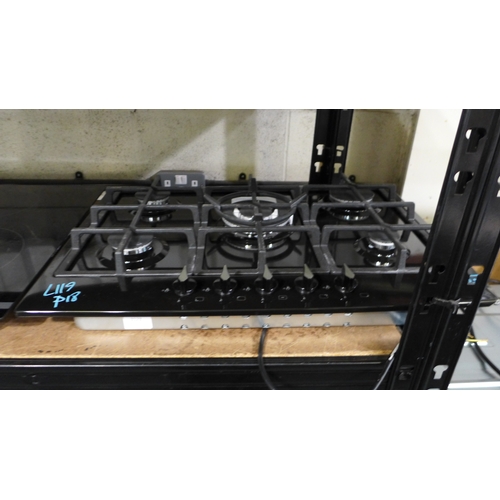 3203 - CDA Gas 5 Burner Black Hob (Damaged) (Model no: HG7251BL) (H43xW680xD500) Original RRP £257.50 inc. ... 