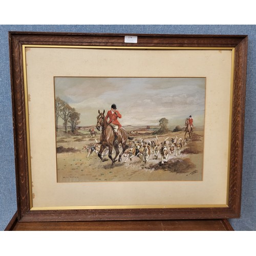 274 - Thomas Ivester Lloyd (1873-1942), Huie Holloa, watercolour, 33 x 47cms, framed