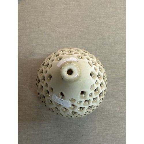 1414 - An Azra porcelain lantern, H 25cms - suitable for outdoor use (505941369613820)   #