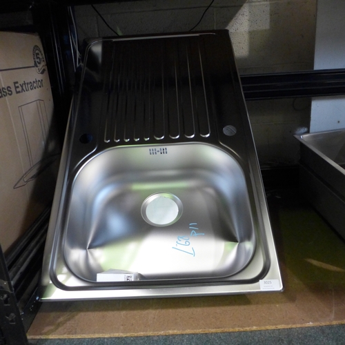 3201 - Blanco Tipo Stainless Steel Sink 1.0 Bowl with Drainer (Damaged) and Blanco 1.5 S/Steel Sink * This ... 