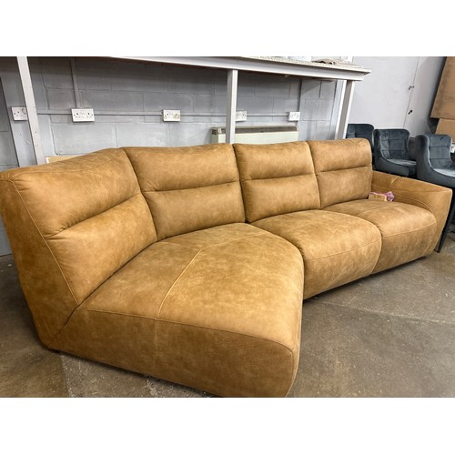 1478 - A Hudson tan leather power reclining corner sofa/chaise * this lot is subject to VAT RRP £4199