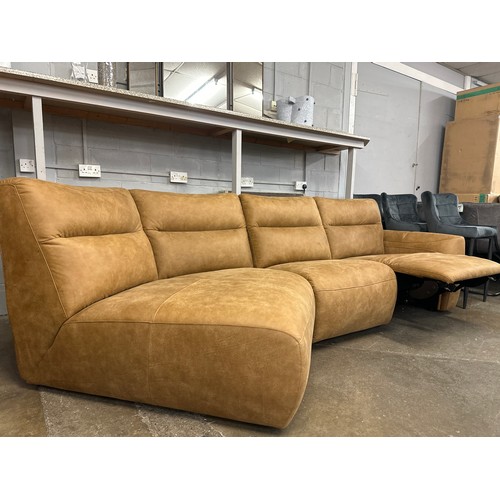 1478 - A Hudson tan leather power reclining corner sofa/chaise * this lot is subject to VAT RRP £4199