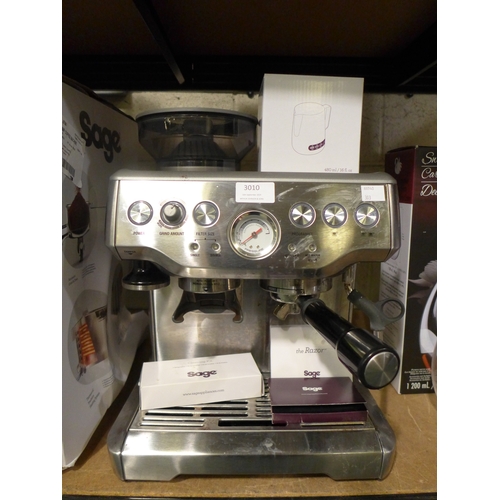 3010 - Sage Pump Coffee Machine, original RRP £449.99 + VAT (303-256) * This lot is subject to VAT