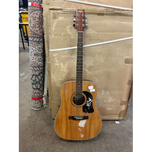 2125 - A Washburn D108 acoustic guitar and a Squire by Fender Telecaster electric guitar (no strings) with ... 