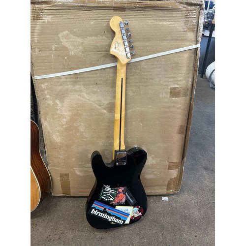 2125 - A Washburn D108 acoustic guitar and a Squire by Fender Telecaster electric guitar (no strings) with ... 