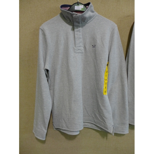 3053 - Two men's grey pullovers by Crew Clothing, sizes S & M  * This lot is subject to VAT