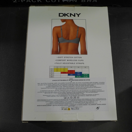 3077 - Quantity of ladies green and grey DKNY cotton bras - Size S  * This lot is subject to VAT