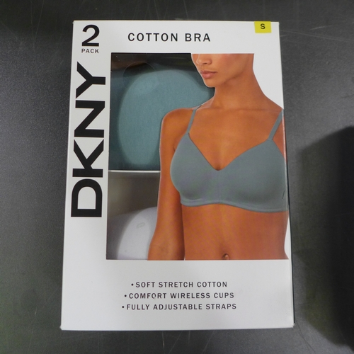 3078 - Quantity of ladies green and grey DKNY cotton bras - Size S  * This lot is subject to VAT