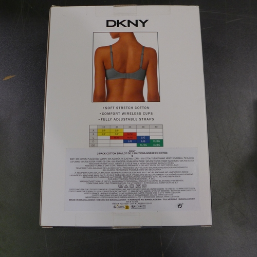 3078 - Quantity of ladies green and grey DKNY cotton bras - Size S  * This lot is subject to VAT