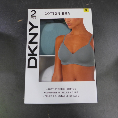 3079 - Quantity of ladies green and grey DKNY cotton bras - Size S  * This lot is subject to VAT