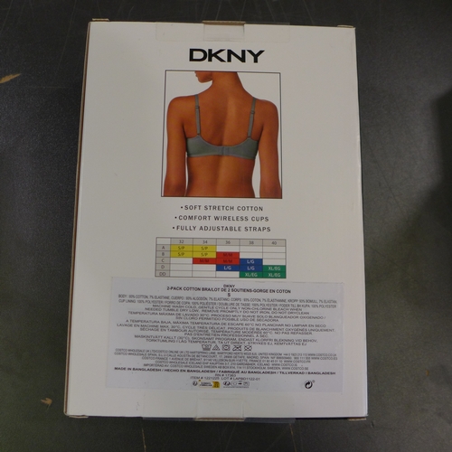 3079 - Quantity of ladies green and grey DKNY cotton bras - Size S  * This lot is subject to VAT