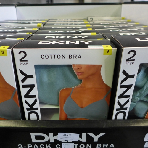 3083 - Quantity of ladies green and grey DKNY cotton bras - Size S  * This lot is subject to VAT