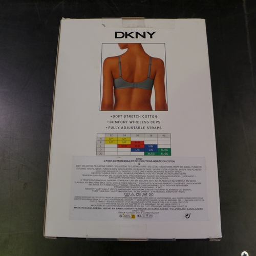 3083 - Quantity of ladies green and grey DKNY cotton bras - Size S  * This lot is subject to VAT