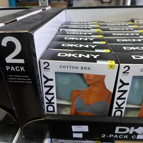 3084 - Quantity of ladies green and grey DKNY cotton bras - Size S  * This lot is subject to VAT