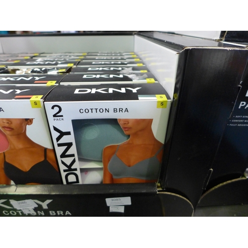 3085 - Quantity of ladies green and grey DKNY cotton bras - Size S  * This lot is subject to VAT