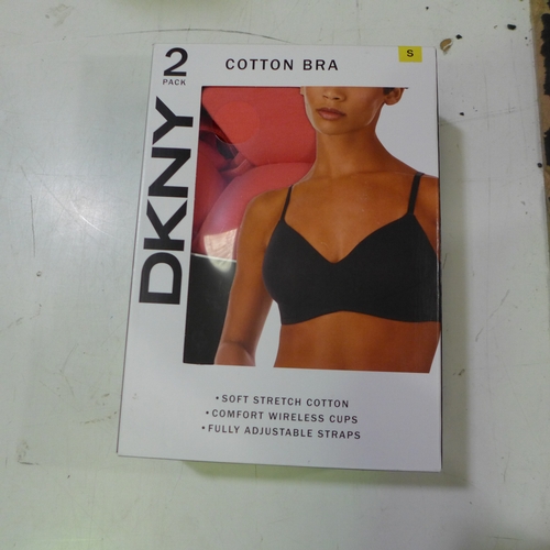 Quantity of ladies pink and black DKNY cotton bras - Size S * This lot is  subject to VAT