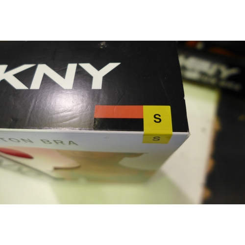 3088 - Quantity of ladies pink and black DKNY cotton bras - Size S  * This lot is subject to VAT