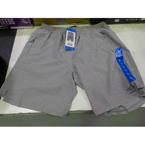 3097 - Quantity of men's grey Umbro shorts - mixed size  * This lot is subject to VAT