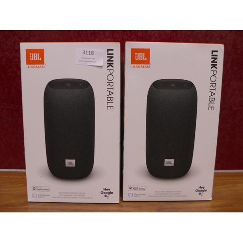 3118 - 2Pk JBL Link Portable Speakers (302-31)  * This lot is subject to vat