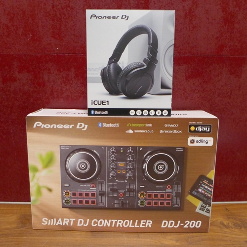 3121 - Pioneer Dj Bundle DDJ-200 & HDJ-Cue1Bt-K, Original RRP £164.99 + vat          (302-17)  * This lot i... 