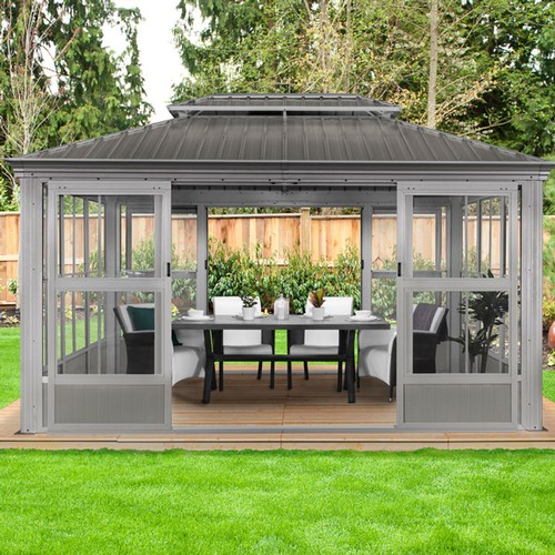 1586 - A Sojag Kuramo 10X14 Solarium with Slide Doors, original RRP £3083.33 + VAT -  boxed (4184-12) *This... 