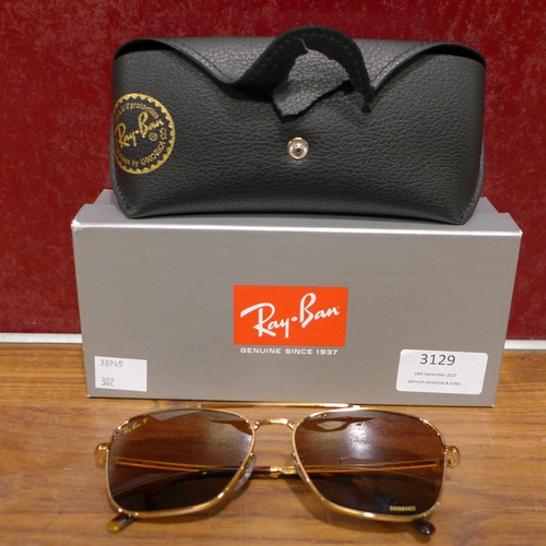 3129 - Rayban gold Metal Sunglasses, Original RRP £116.99 + vat   (302-521)  * This lot is subject to vat