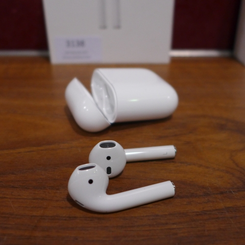 3138 - Apple Airpods 2nd Gen - model no:- MV7N2ZM/A, original RRP £104.99 + VAT (303-42) * This lot is subj... 