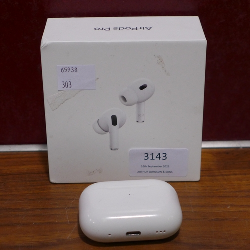 3143 - Apple Airpods Pro (2nd Gen) - model no:- mqd83zm/a, original RRP £189.99 + VAT   (303-45) * This lot... 