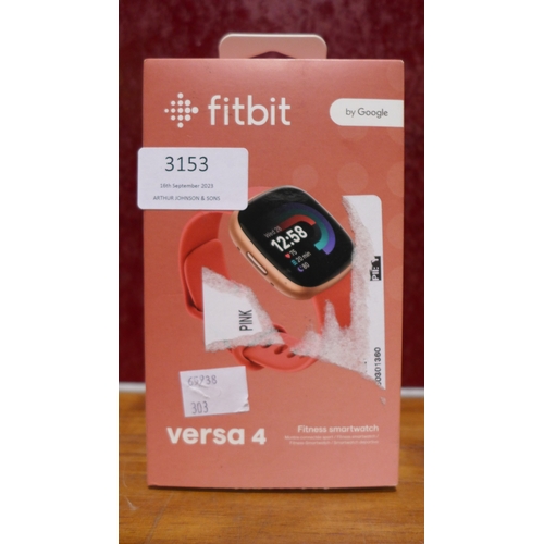 3153 - Fitbit Versa 4 Pink, original RRP £144.99 + VAT            (303-60) * This lot is subject to VAT