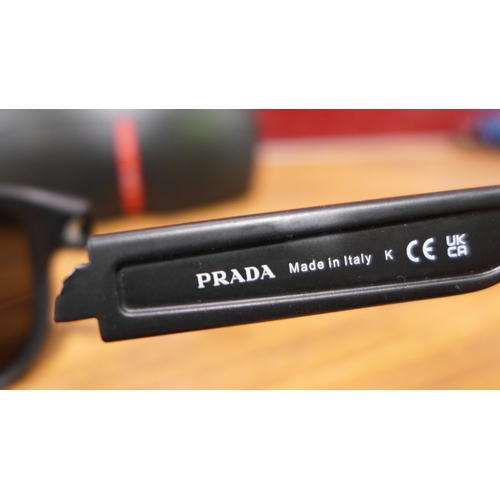 3164 - Prada Sport Black Plastic Sunglasses - Broken Arm - (303-64) * This lot is subject to VAT