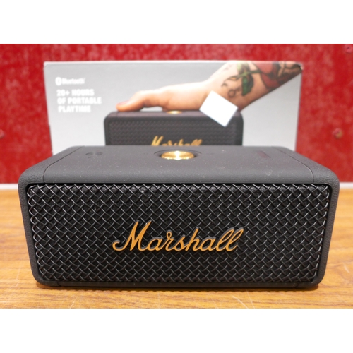 3172 - Marshall Emberton Brass and Black Bluetooth Speaker (303-367) * This lot is subject to VAT