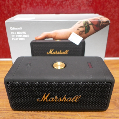 3172 - Marshall Emberton Brass and Black Bluetooth Speaker (303-367) * This lot is subject to VAT