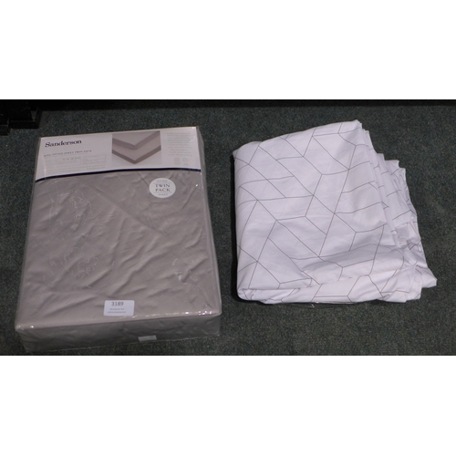 3189 - Sanderson Kingsize Fitted Sheet & DKNY Double Quilt- No Pillowcases (302-362)  * This lot is subject... 