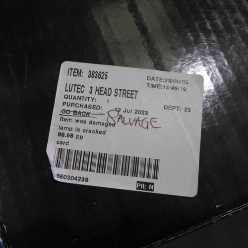 3350 - Lutec 3 Head Street Light, original RRP £189.99 + VAT (303-390) * This lot is subject to VAT