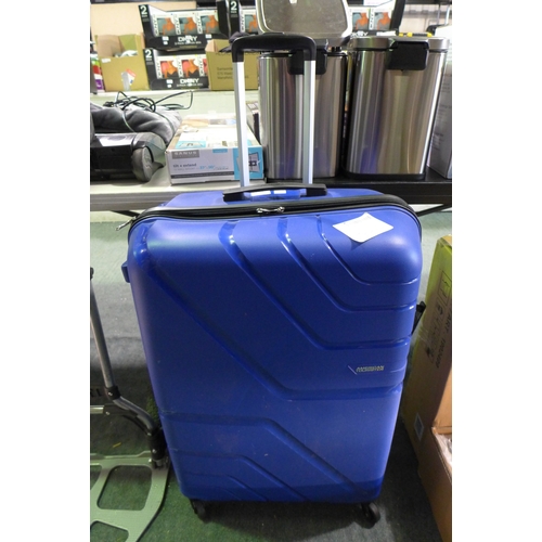 3353 - At Jetdriver Blue Large 79Cm  4 Wheel Spinner Hardside  Case - Damaged  (302-20)  * This lot is subj... 