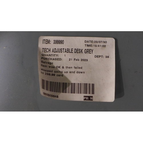 3379 - Tech Adjustable Grey Desk - No Fixings (303-346) * This lot is subject to VAT