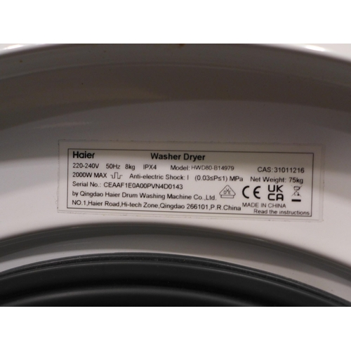 3380 - Haier Series 979 8Kg Washer Dryer - model no - HWD80-B14979  (303-401) * This lot is subject to VAT