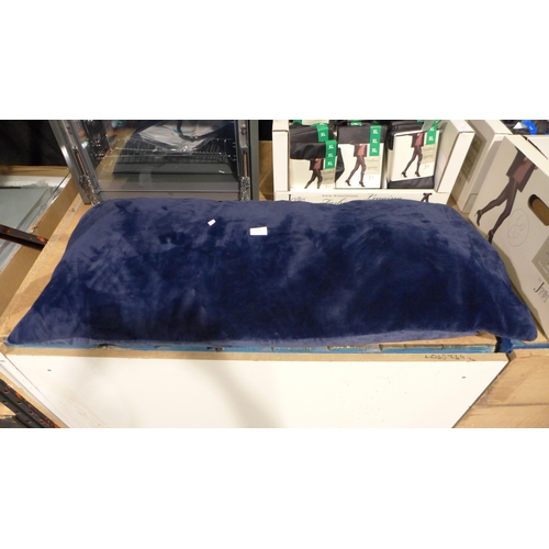 3391 - Blue Faux Fur Rolled Body Pillow  (302-531)  * This lot is subject to vat