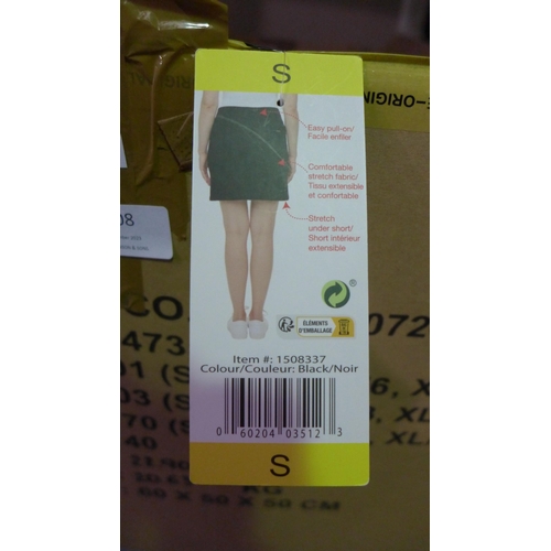 3408 - Quantity of ladies black denim skorts - mixed size  * This lot is subject to VAT