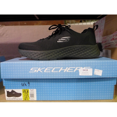 3418 - Men's black Skechers - UK size 9  * This lot is subject to VAT