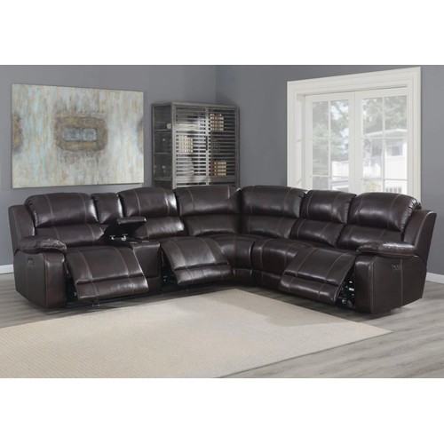 1545 - A Dunhill Power Reclining Motion Brown Leather Sofa , original RRP £1833.31 + vat  some minor damage... 