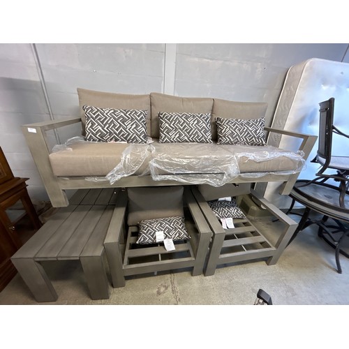 1563 - Atleisure Brookview five piece Patio Set, original RRP £2249.99 + VAT - missing cushions and coffee ... 