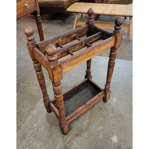 75 - A Victorian oak stick stand