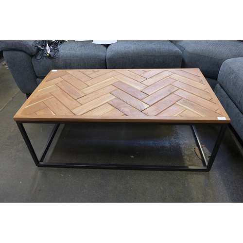 1418 - A Parquet hardwood coffee table * this lot is subject to VAT