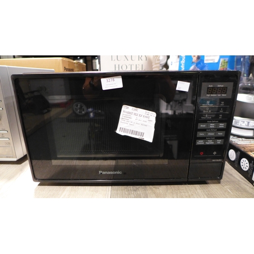 3178 - Panasonic Solo Black Microwave  (302-555)  * This lot is subject to vat